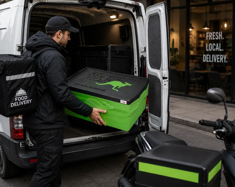 KÄNGABOX thermobox in food delivery use